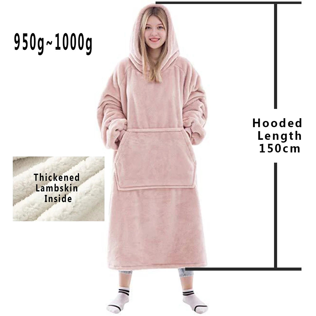 Blanket Hoodie -Unisex-One Size Fits All