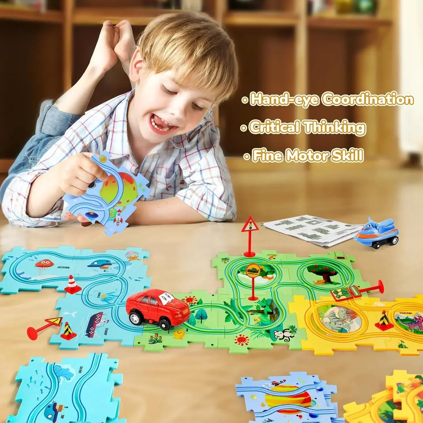 Puzzle Racer Kids Car Track Set