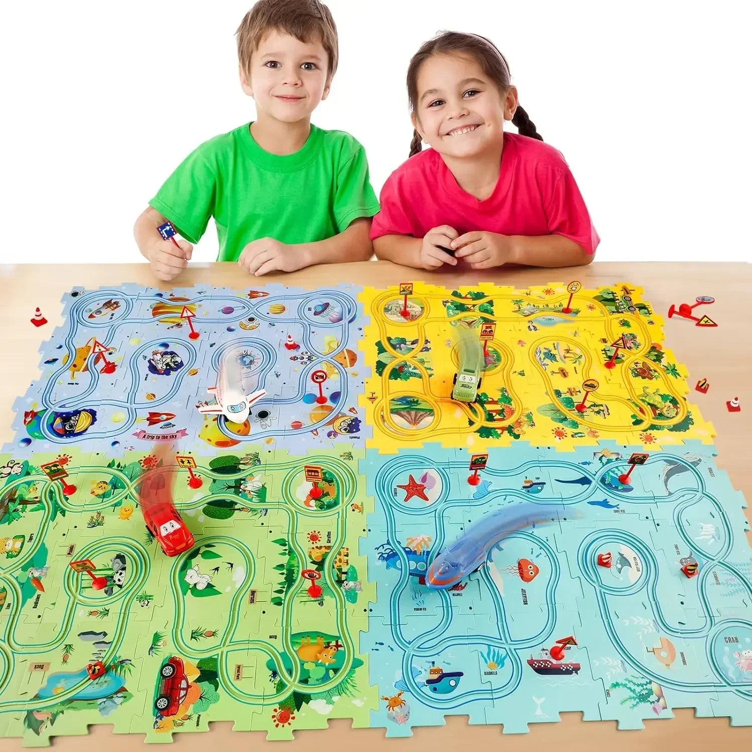 Puzzle Racer Kids Car Track Set