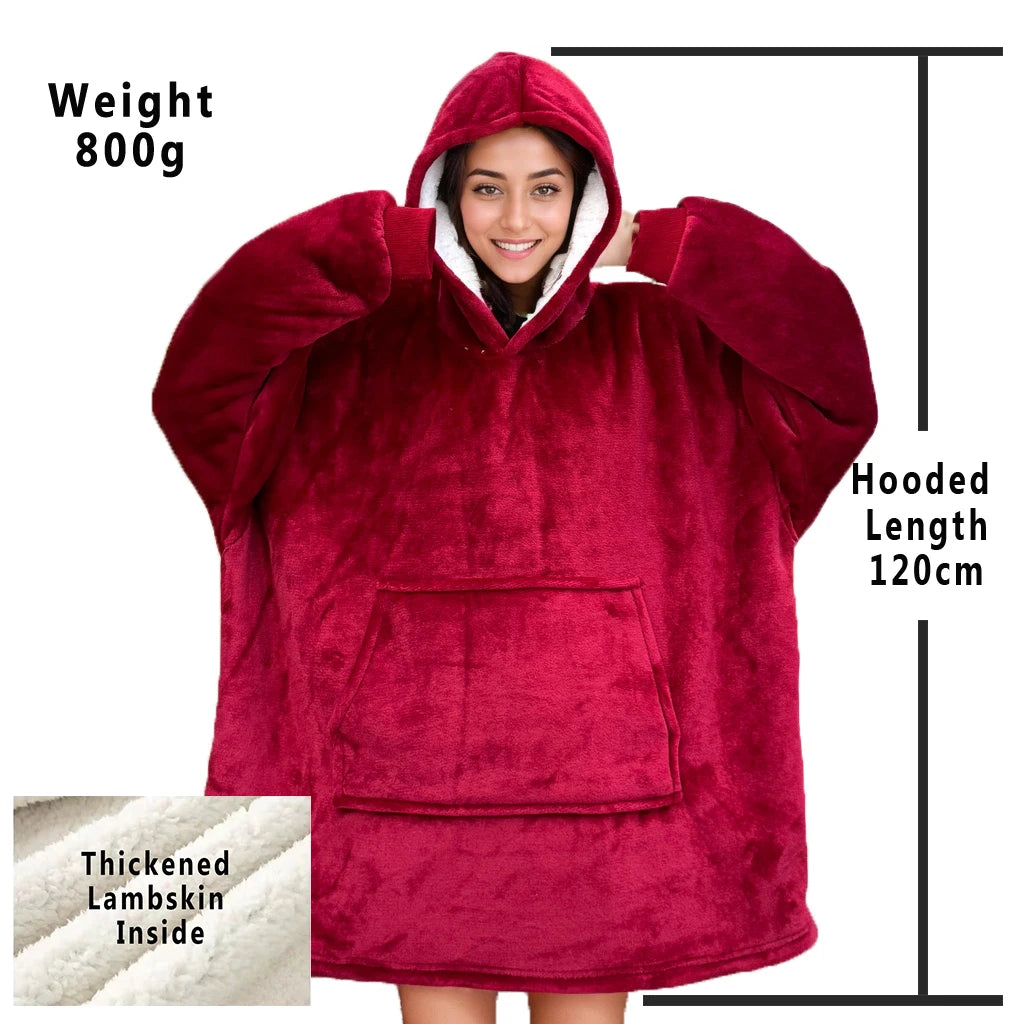 Blanket Hoodie -Unisex-One Size Fits All