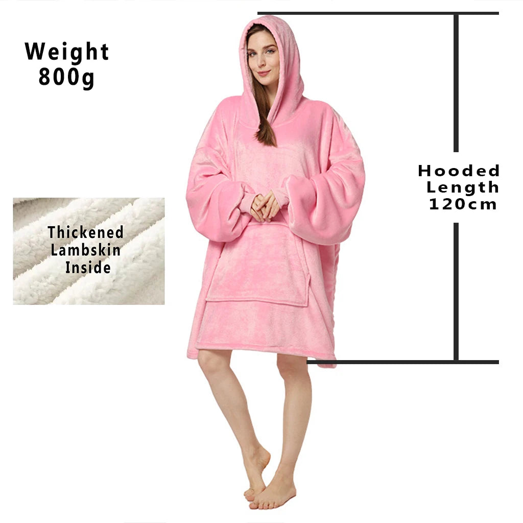 Blanket Hoodie -Unisex-One Size Fits All