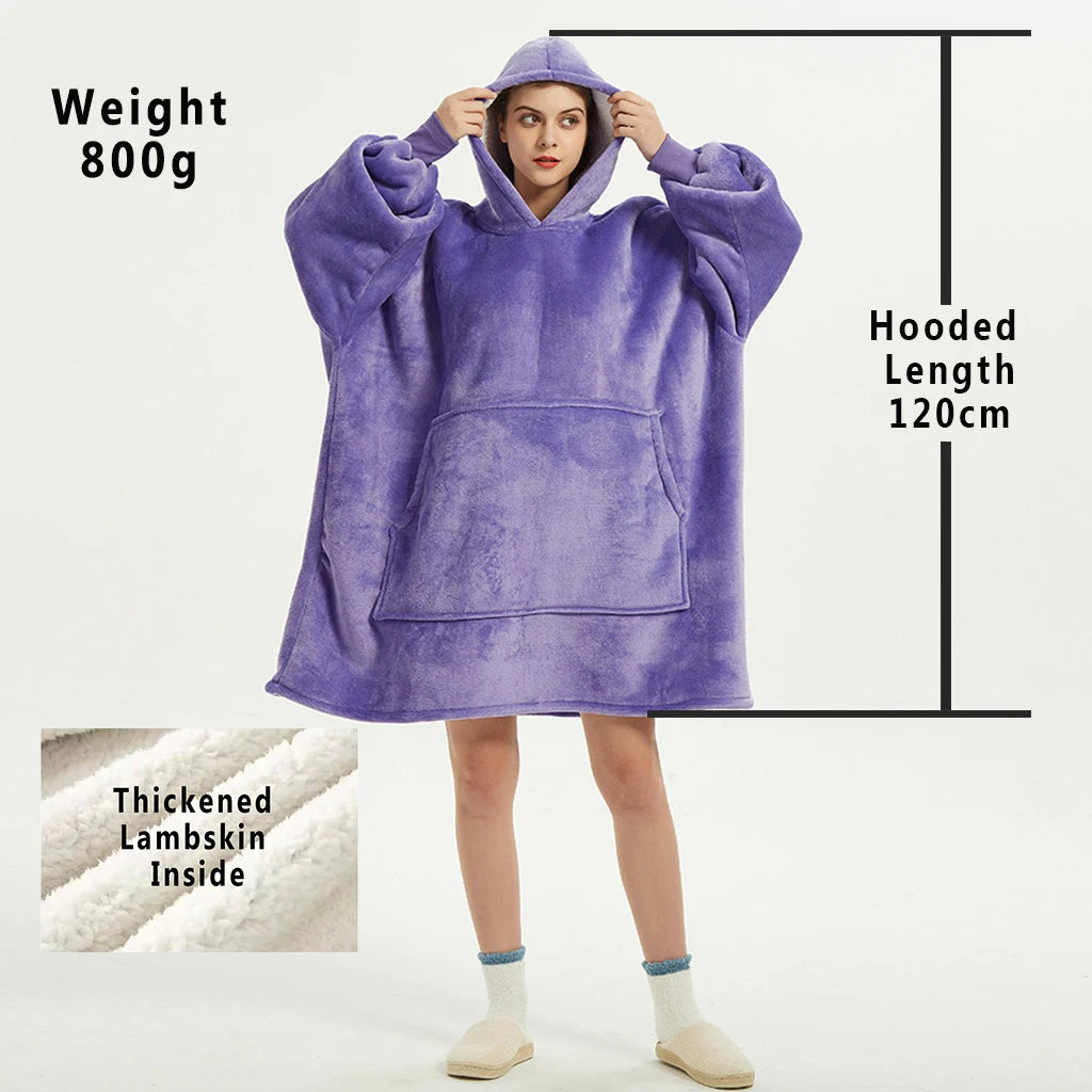 Blanket Hoodie -Unisex-One Size Fits All