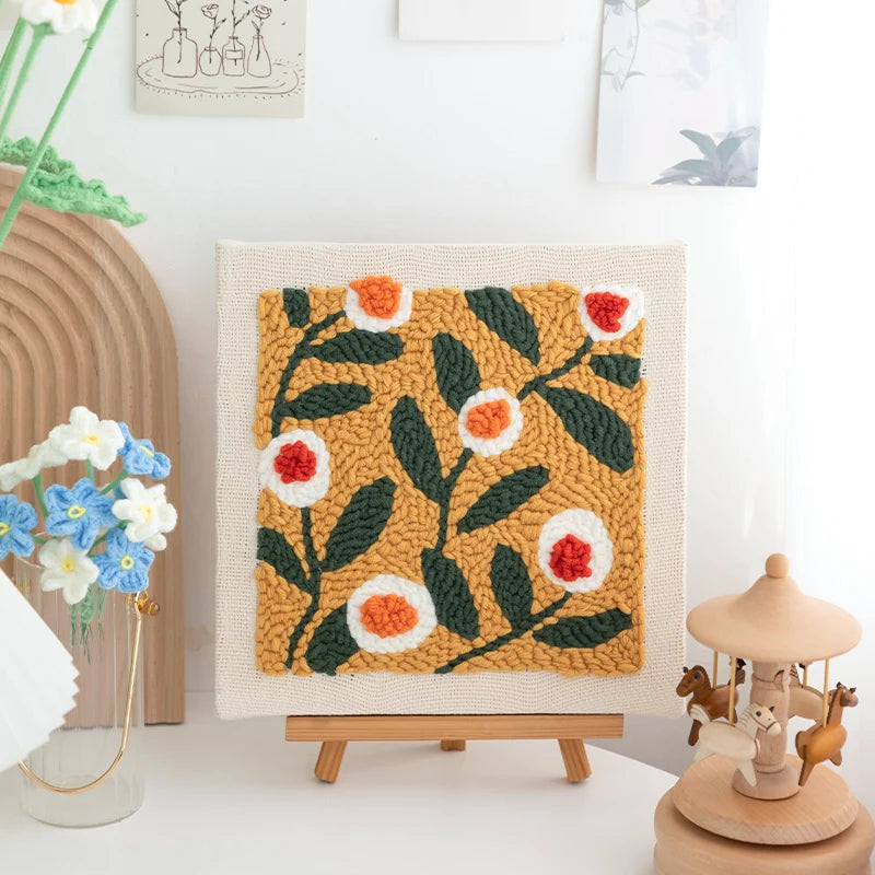 Floral Knitting Crochet Punch Needle Set for Beginner Amigurumi Yarn Needle Art Craft Kit Magic Embroidery Needle Kit Home Decor