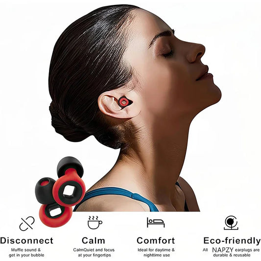 Silicone Earplugs for Swimming Sleep Noise Cancel Noise Reduction-Soundproof Reduce Disturbances -Quality Loop Earplugs Supplies